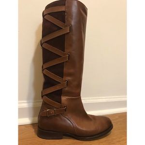 Frye Jordan Strappy Tall Leather/Suede Boots